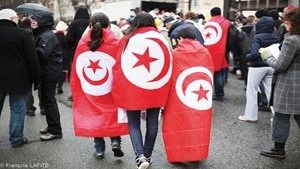 Manifestation de solidarite au peuple tunisien