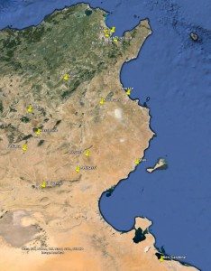 Villes où se sont déroulées marches ou manifestations.