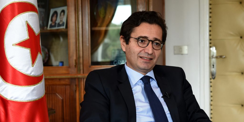 Tunisia's investment and international cooperation minister Fadhel Abdelkefi speaks during an interview on November 7, 2016, in Tunis. Six years since the revolution that swept away dictator Zine El Abidine Ben Ali, the country's fragile democratic progress has been threatened by economic stagnation that has stirred social unrest. / AFP / FETHI BELAID (Photo credit should read FETHI BELAID/AFP/Getty Images)