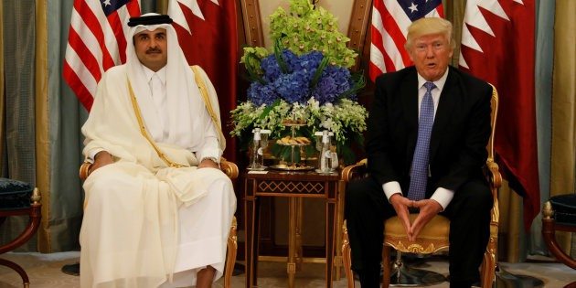 Qatar’s Emir Sheikh Tamim Bin Hamad Al-Thani meets with U.S. President Donald Trump in Riyadh, Saudi Arabia, May 21, 2017. REUTERS/Jonathan Ernst