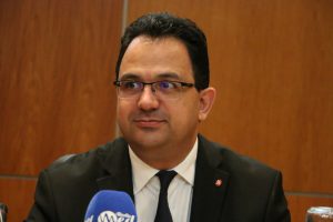 Zied Laâdhari, ministre de l'Industrie et du Commerce.