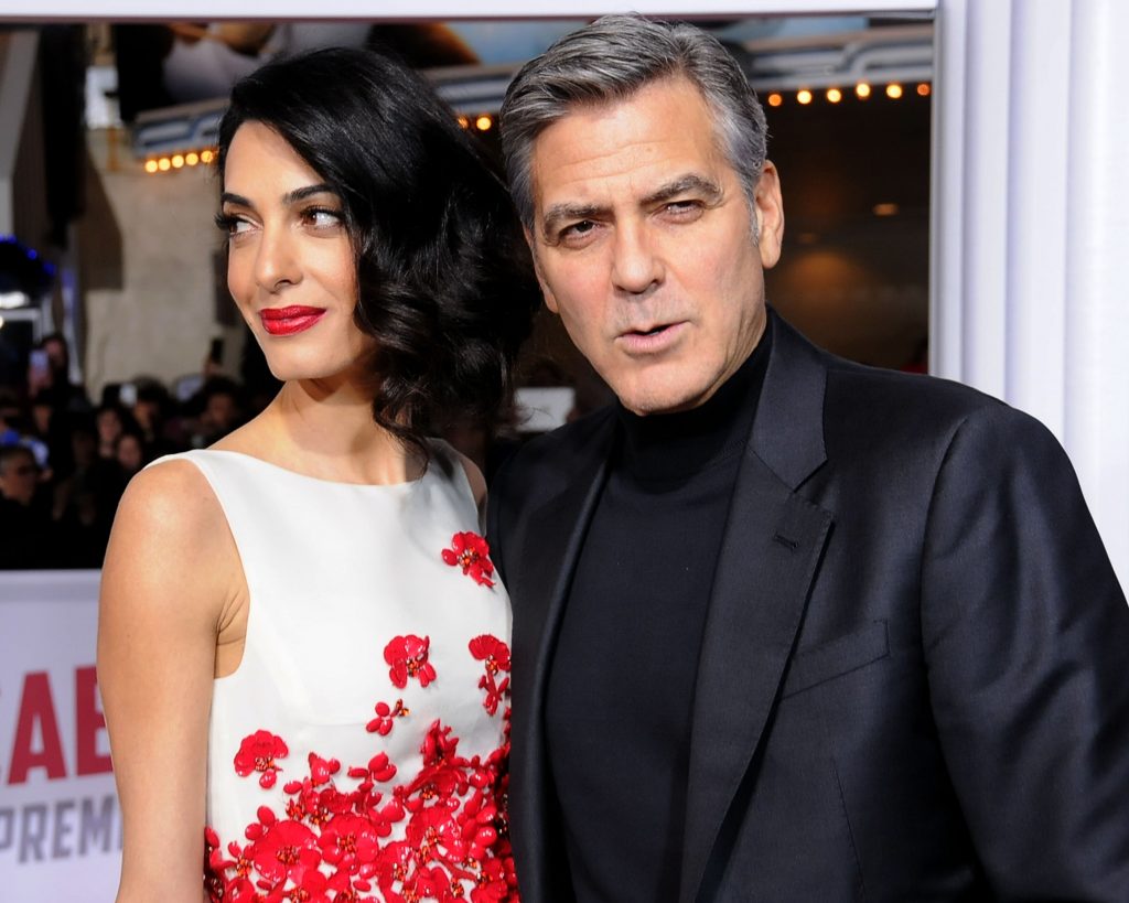 WESTWOOD, CA - FEBRUARY 01: (L-R) Lawyer Amal Clooney and actor George Clooney attend the Premiere of Universal Pictures' 'Hail, Caesar!' at the Regency Village Theatre on February 1, 2015 in Westwood, California. (Photo by Barry King/Getty Images)