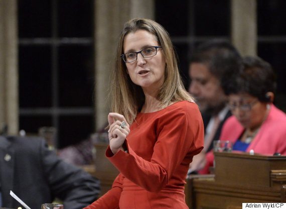 International Trade Minister Chrystia Freeland answers a question during question period in the House of Commons on Parliament Hill in Ottawa on Monday, October 24, 2016. THE CANADIAN PRESS/Adrian Wyld