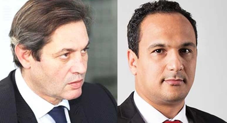A gauche : Riadh Mouakhar, ministre des Affaires Locales et de l'Environnement. A droite : Abdelkoddous Saâdaoui, secrétaire d'Etat auprès de la ministre de la Jeunesse et des Sports, chargé de la Jeunesse.