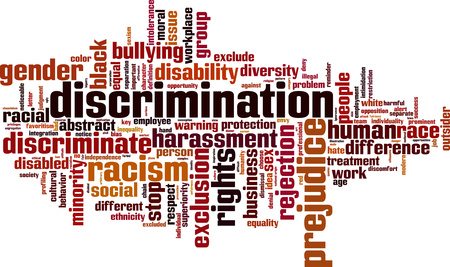 Discrimination word cloud concept. Vector illustration